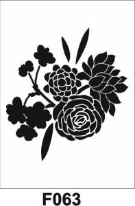 Çiçek Desen Stencil Şablon (25x25) F-063