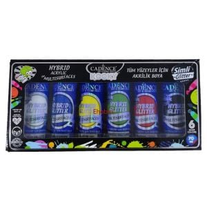 Cadence Kooky Simli Hybrid Akrilik Boya 70ml 6 lı Set