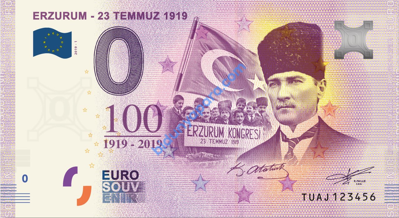 0 Euro Hatıra Parası - Erzurum Kongresi - 2019