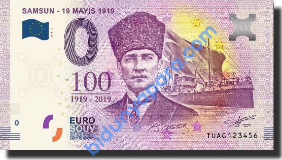 0 Euro Hatıra Parası - Samsun - 2019 ( Özel Föy ve Zarflı )