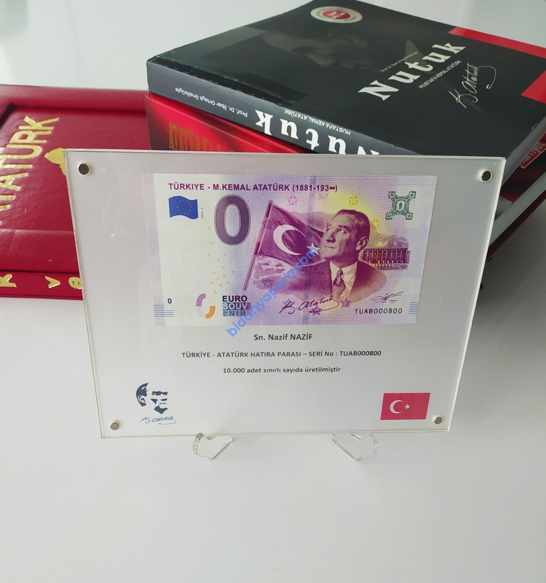 Atatürk temalı 0 Euro Hatıra Paraları - Pleksiglass Özel Tasarım ( İSME ÖZEL BASKI )