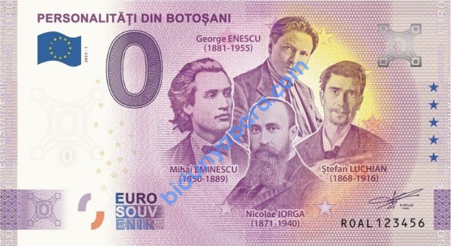 0 EURO HATIRA PARASI - PERSONALITATI DIN BOTOŞANI - BOTOŞANİ ŞAHSİYETLERİ - ROMANYA
