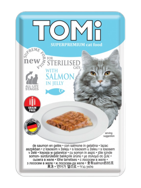 Tomi Kedi Kısırlaştırılmış Somon Ve Yumurta Tahılsız Pouch Mama 85gr