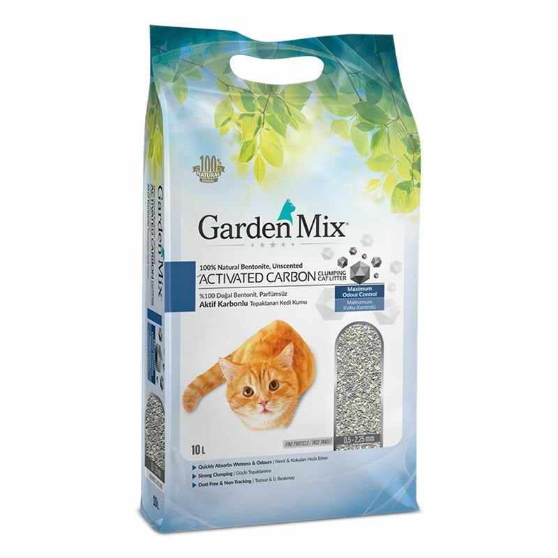Gardenmix Aktif Karbonlu İnce Taneli 10 lt Bentonit Kedi Kumu