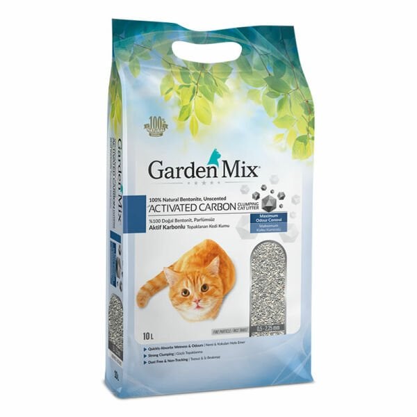 Gardenmix Aktif Karbonlu İnce Taneli 10 lt Bentonit Kedi Kumu