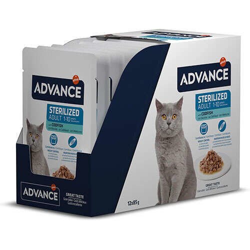 Advance Sterilised Codfish Morina Balıklı Kısırlaştırılmış Kedi Yaş Maması 85 Gr
