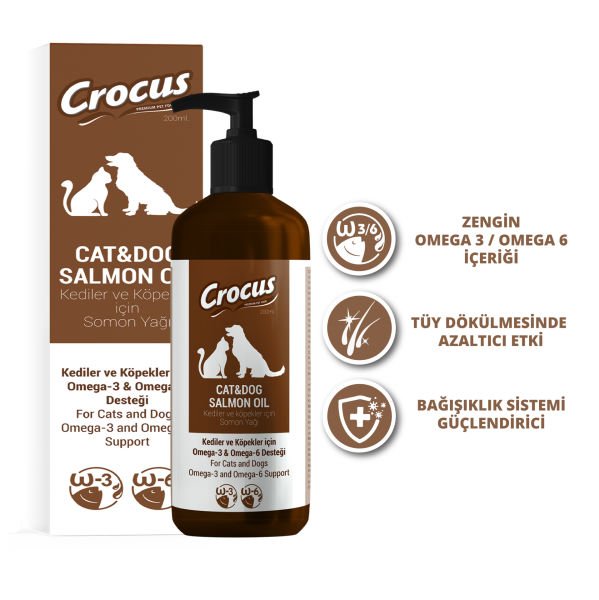 Crocus Kedi  Somon Yağı 200 Ml