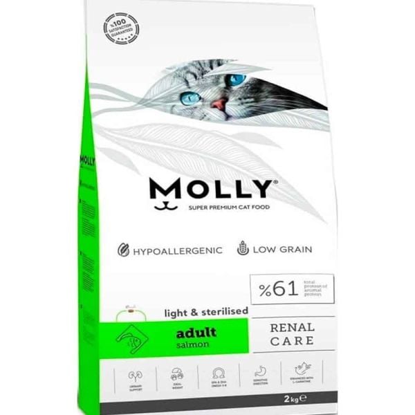 Molly Kısırlaştırılmış Kedi Maması Sterilised Somonlu 2 Kg + Ödül Maması Hediyeli