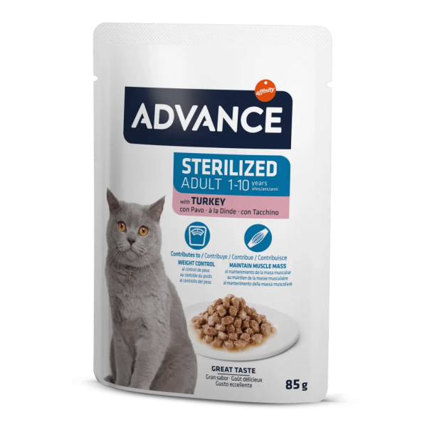 Advance Cat Sterılızed Turkey Wet Pouch 12x85gr
