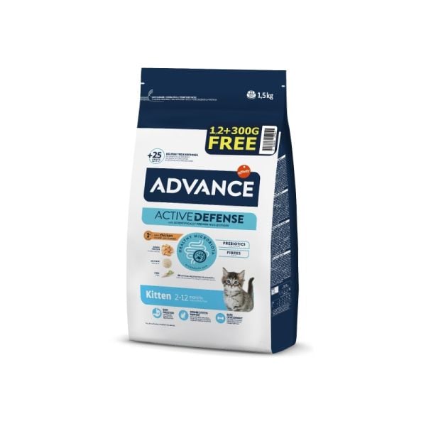 Advance Cat Kitten Tavuklu ve Pirinçli Yavru Kedi Maması 1,2kg + 300gr Bonus Paket