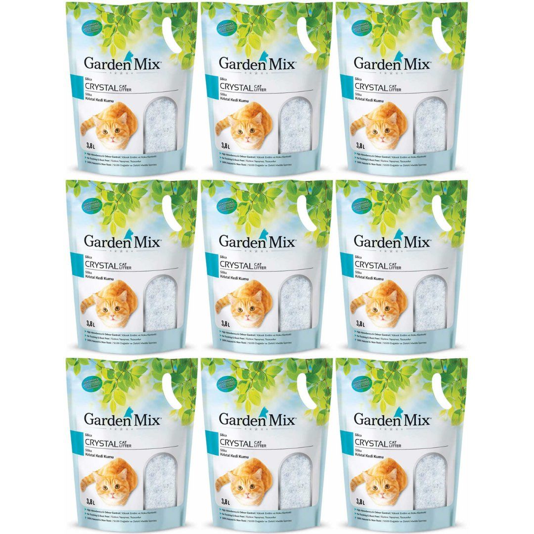 Garden Mix Silika Kedi Kumu 3.8 Lt - 9 Adet Ekonomik Paket