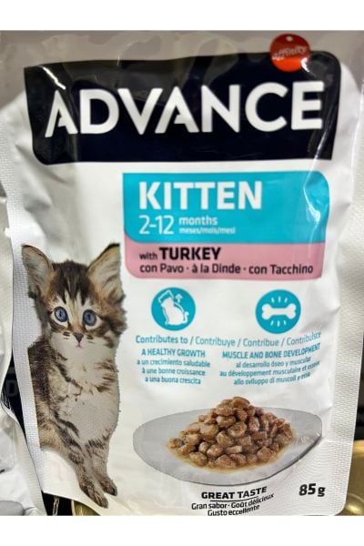 Advance Cat Kıtten Turkey Wet Pouch 85 GR