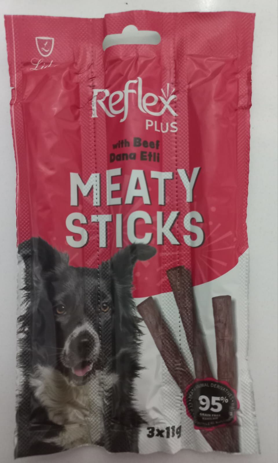 Reflex Plus Meaty Sticks Dana Etli Köpek Ödül Çubuk (3x11gr) 33 gr (stt:12/2025)