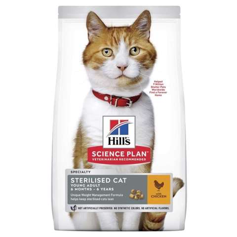 Hills Science Plan Sterilised Tavuklu Kısırlaştırılmış Yetişkin Kedi Maması 13+2 KG(Bonuslu)(stt.04/2025)