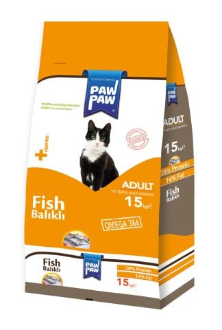 Paw Paw (PawPaw) Balıklı Yetişkin Kedi Maması-15kg-Yeni Formül(stt.04.2024)