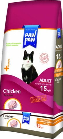 Paw Paw (PawPaw) Tavuklu Yetişkin Kedi Maması-15kg-Yeni Formül(stt.03/2025)
