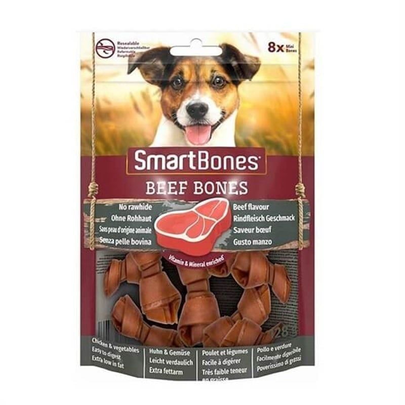 Smart Bones Beef Bones Biftekli Mini Düğüm Köpek Ödülü 8 Adet (128g)