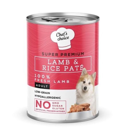 New Chefs Choice Pate Lamb&Rice Kuzu Pirinçli Köpek Yaş Maması 400 Gr(stt.06/2026)