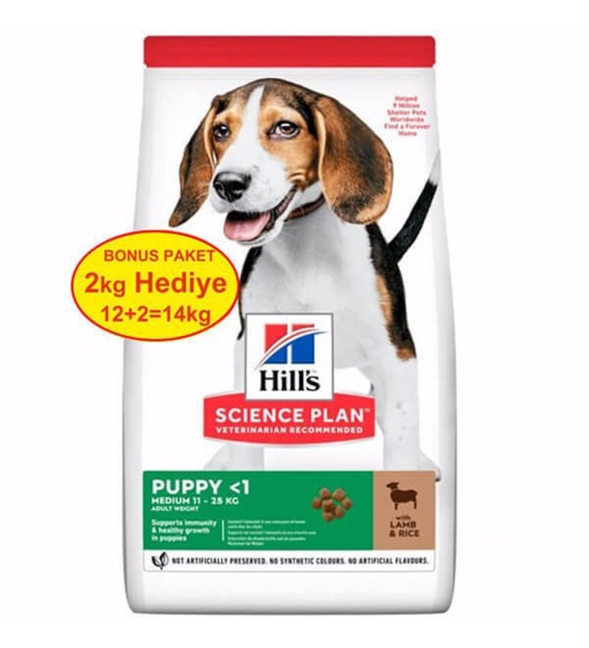 Hills Puppy Kuzu Etli Yavru Köpek Maması 12 +2 kg Bonus(stt:05/2025)