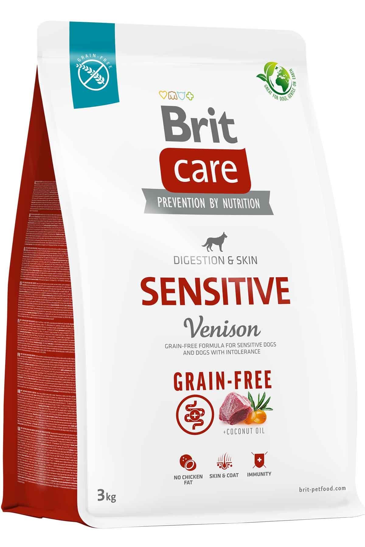 Brit Care Sensitive Digestion Skin Grain Free (Tahılsız) Geyik Etli Yetişkin Kuru Köpek Maması 3 kg (stt:02/2025)