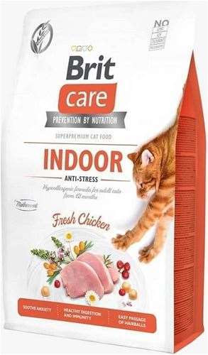 Brit Care Indoor Hypo-Allergenic Stres Azaltıcı Ev Kedileri için Tahılsız Yetişkin Kedi Maması 2kg(stt.05/2025)