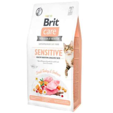 Brit Care Sensitive Hypo-Allergenic Somonlu Ve Hindili Tahılsız Yetişkin Kedi Maması 2 Kg(stt.11/2024)