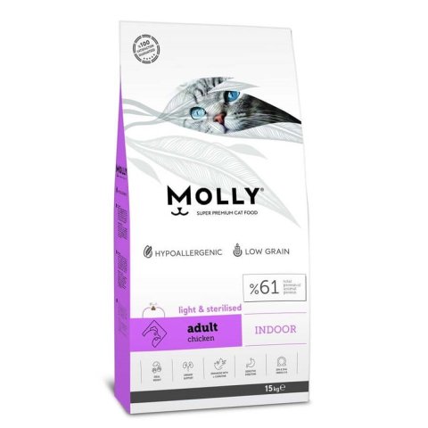 Molly Light Sterilised İndoor (Renal Care)Tavuklu Kuru Kedi Maması 15 kg (stt.09/2024)