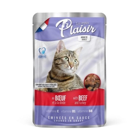 Plaisir Pouch Biftek Ve Hindili Kedi Konservesi 100 Gr.