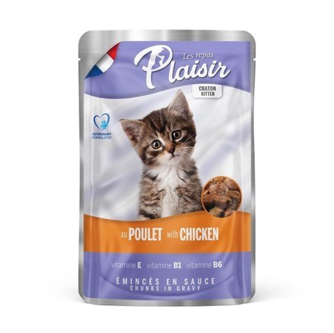 Plaisir Pouch Tavuklu Yavru Kedi Konservesi 100gr(stt.11/2024)