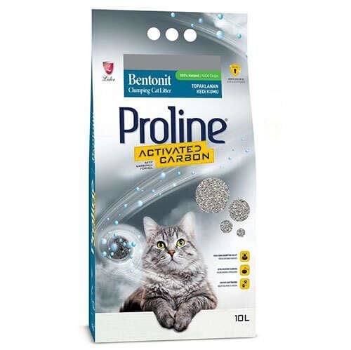 Proline Aktif Karbonlu Kokusuz Topaklanan Kedi Kumu 10 lt