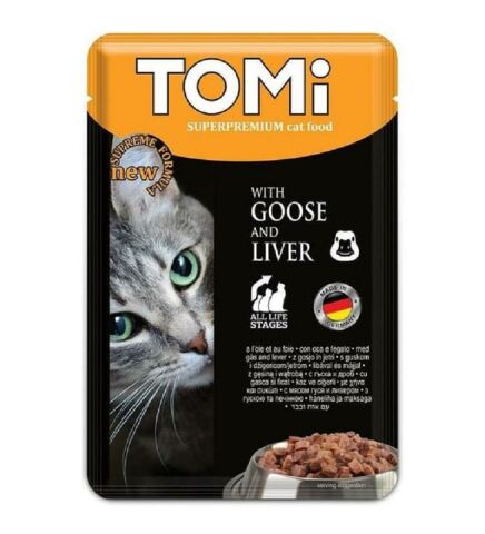 Tomi Pouch Kazlı ve Ciğerli Yetişkin Kedi Konservesi 100 gr. (stt:05/2025)