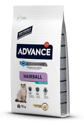 Advance Hairball Sterilized Hindili Kısırlaştırılmış Kedi Maması 10 kg (stt:12/2024)