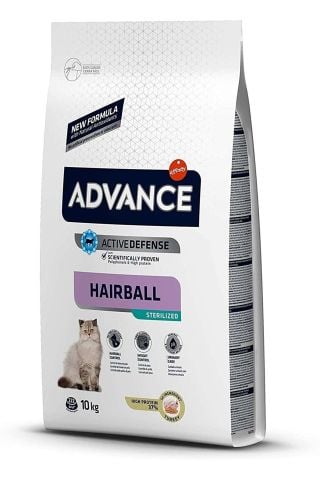 Advance Hairball Sterilized Hindili Kısırlaştırılmış Kedi Maması 10 kg (stt:07/2025)