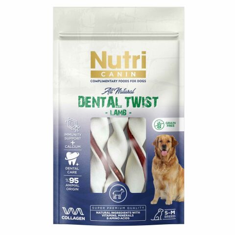 Nutri Canin Dental Twist Kuzu Etli Köpek Ödül Kemik 120 gr
