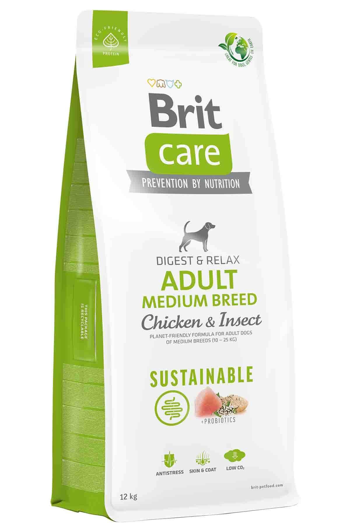 Brit Care Digest & Relax Tavuklu Larva Proteinli Orta Irk Yetişkin Köpek Maması 12kg(stt: 07/2024)