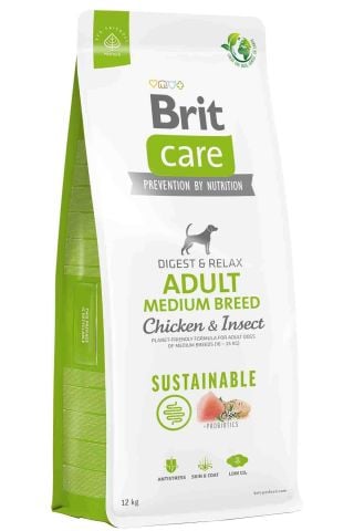 Brit Care Digest & Relax Tavuklu Larva Proteinli Orta Irk Yetişkin Köpek Maması 12kg (stt:06/2025)