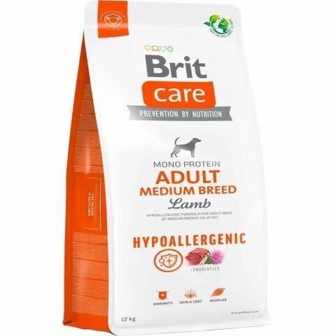 Brit Care Mono Protein Medium Breed Hypoallergenic Kuzu Etli Orta Irk Köpek Maması 12 kg (stt:06/2025)