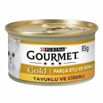 Gourmet Gold Tavuklu Ciğerli Parça Etli Soslu Kedi Konservesi 85 gr (stt:08/2024)