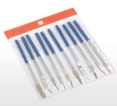 A 2713 Kalıpçı Elmas Eğe Seti 3\'\' x 140 mm Eğri 10 Parça, Saplı