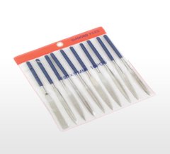 A 2712 Kalıpçı Elmas Eğe Seti 5'' x 180 mm Düz 10 Parça, Saplı