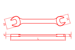 İZELTAŞ İki Ağız Anahtar Kısa Boy 24x26mm (0100 01 2426)