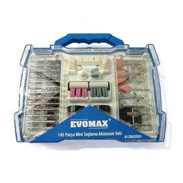 EVOMAX Mini Gravür Taşlama Aksesuar Seti 145 Parça