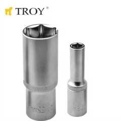 TROY 26116 1/2” Lokma (Ölçü 21mm-Ø27,5mm-Uzunluk 77mm)