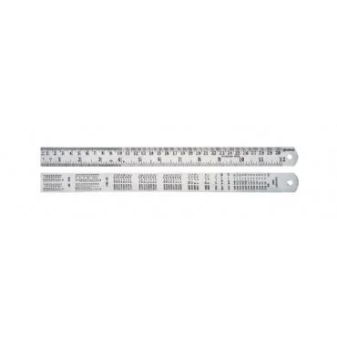 GROZ Çelik Cetvel 1000mm / 40'' (mm/inch) (SR/40)