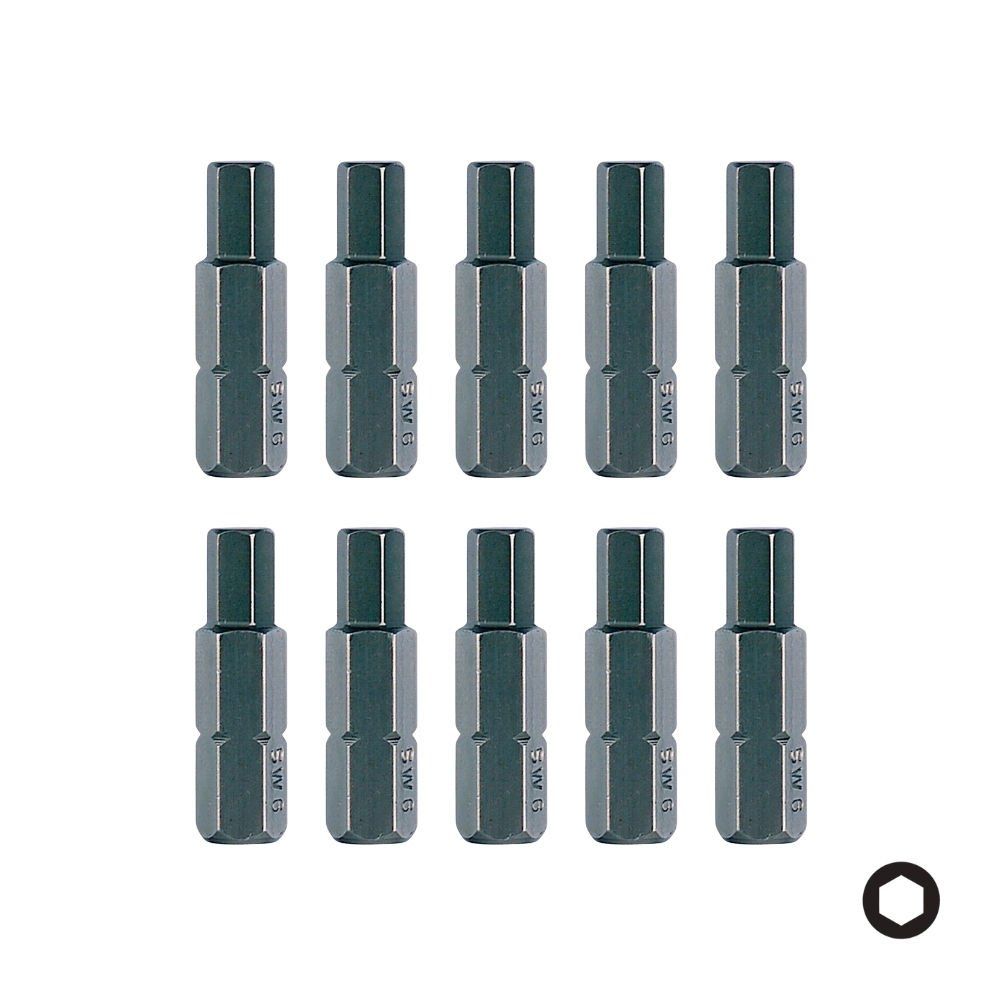 FELO Altı Köşe Allen Bits Uç C8 5/16'' - 6x32mm - 10 Adet (07460010)