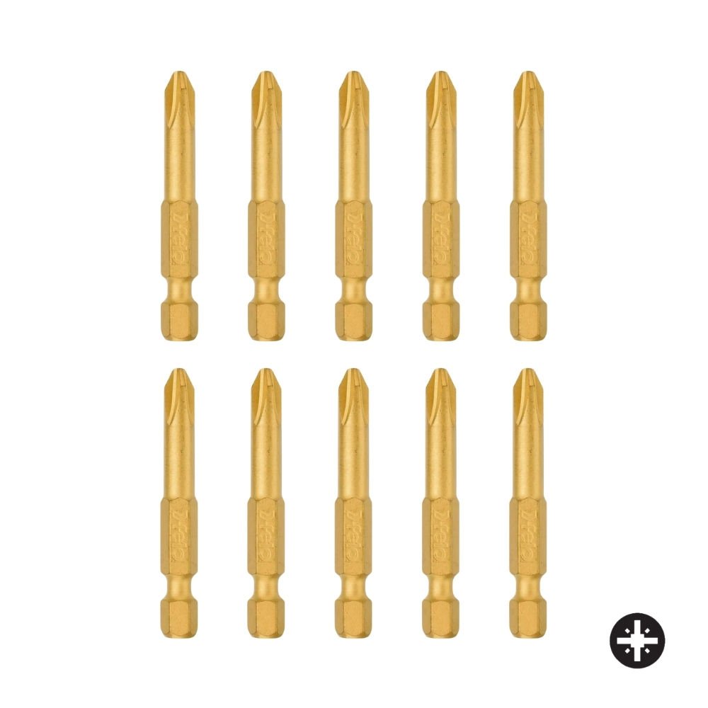 FELO Titanyum Yıldız Uçlu Bits Uç PZ 2x50mm - 10 Adet (03102571)