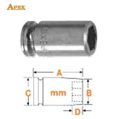 APEX Sac Metal Vidaları için Kare Uçlu Somun, 1/4''