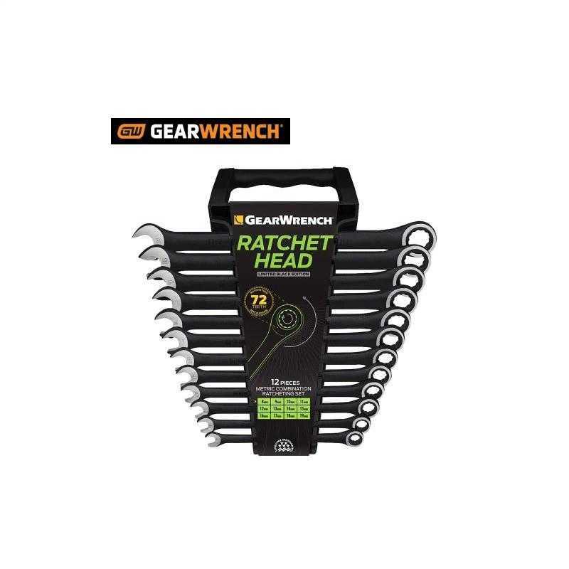 GEAR WRENCH 9412BE Kombine Cırcırlı Anahtar Seti, Metrik, 12 Parça