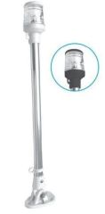 Işıklı Bayrak Direği Boy:48cm 12V Krom Beyaz Led
