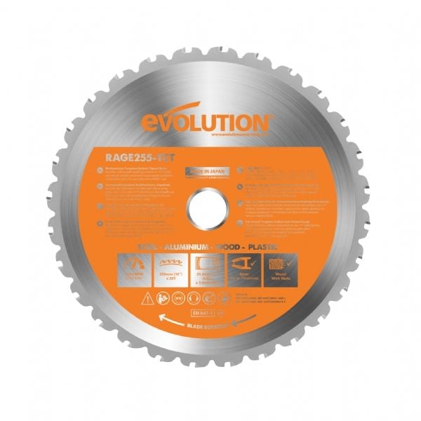 EVOLUTION Çok Amaçlı Daire Testere Ø 255mm (R255TCT)